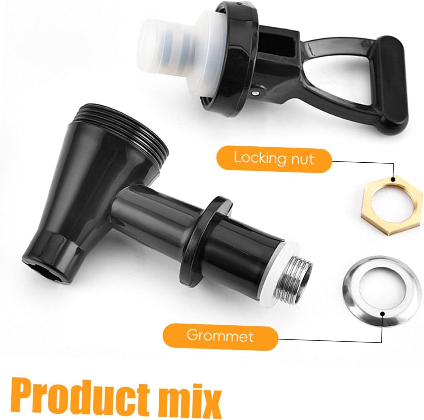 2pcs Stainless Steel Water Faucet Kit Milk Tea Bucket Spigot Replacement Easy to Install Water Dispenser Fitting for Beverage Buckets