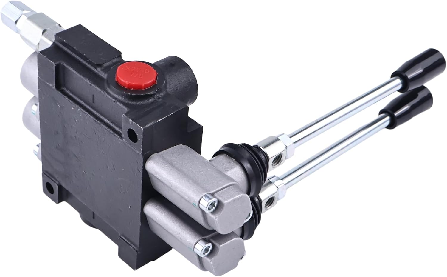 Solarhome 2 Spool Hydraulic Monoblock Double Acting Control Valve Compatible With 11GPM SAE Ports 3600 PSI