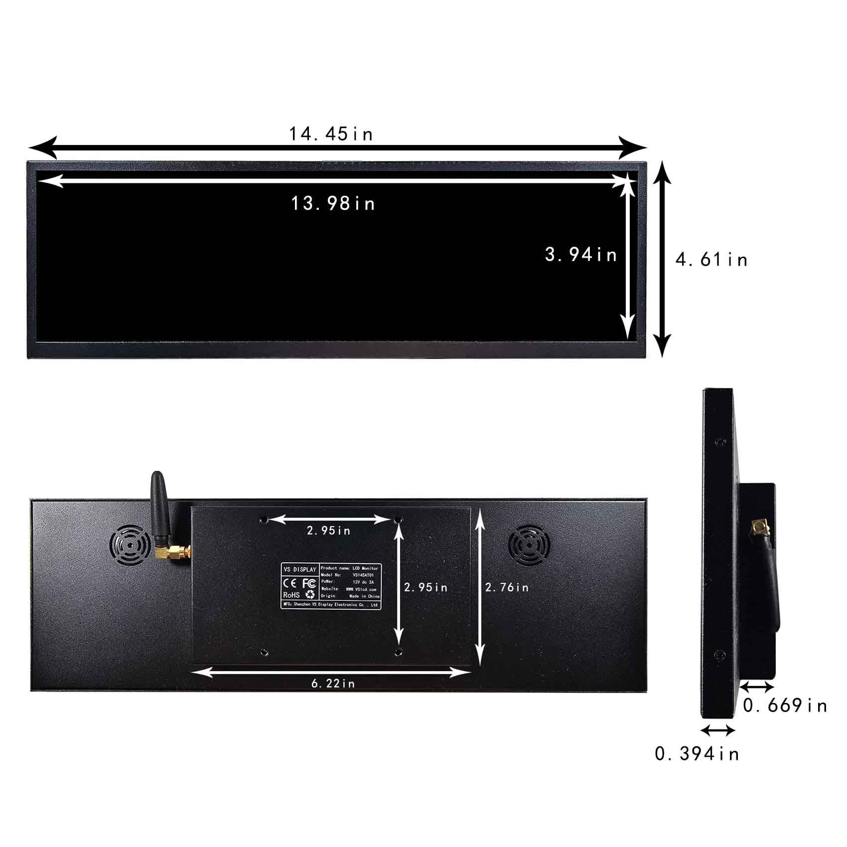 Amazon.co.jp: VSDISPLAY 14.5インチ Android 11 タッチスクリーン