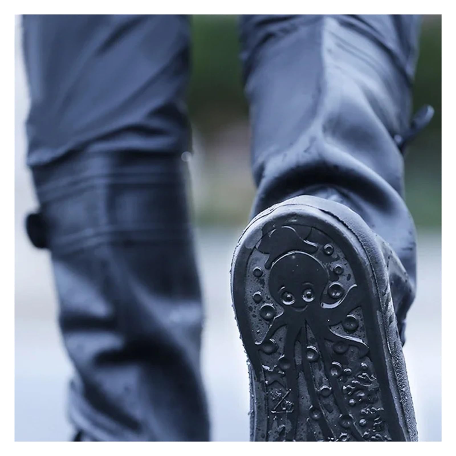 Copriscarpe impermeabili in PVC | Protezione antipioggia nera XL-4XL for la guida: mantiene le scarpe asciutte