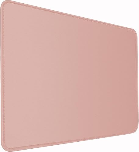 Mousepad, Large Gaming Mouse Pad with Double Stitched Edges, 14.9 x 11.7 inches Premium-Textured & Waterproof Mouse pad, Nonslip Natural Rubber Base Mousepad for Laptop,Computer, Office, Pink