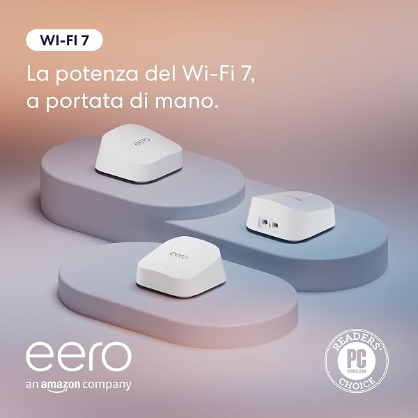 Introducing Amazon eero 7 dual-band mesh Wi-Fi 7 router (newest model) – Supports internet plans up to 2.5 Gbps, Coverage up to 560 m², 3-pack - 1