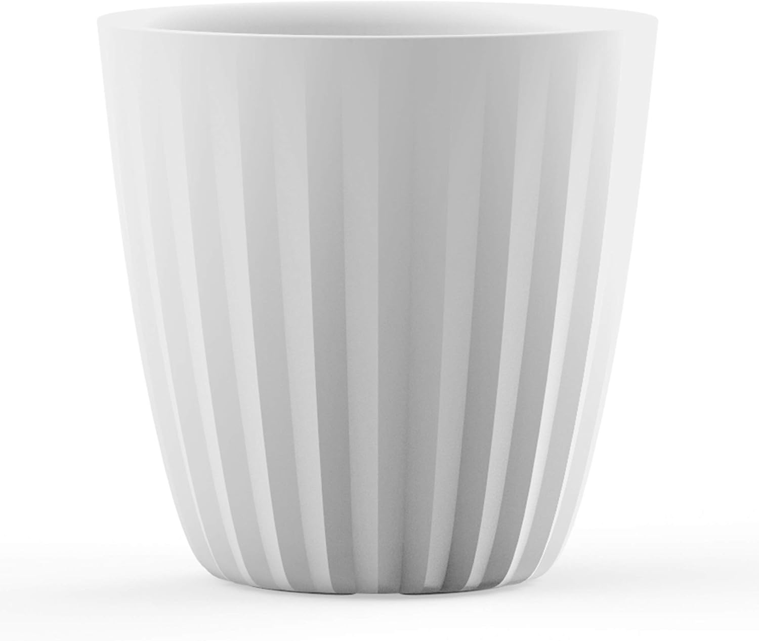 Crescent Garden Pleat Planter, Large Outdoor/Indoor Pot, 19Inch (Alpine White