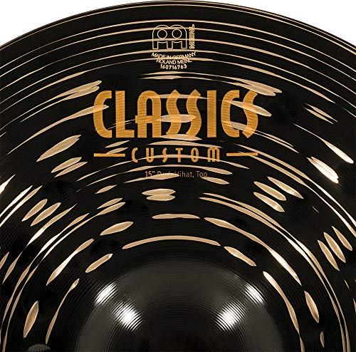 Meinl 15" Hihat (Hi Hat) Cymbal Pair - Classics Custom Dark - Made In Germany, 2-Year Warranty (Cc15Dah) #TOP6