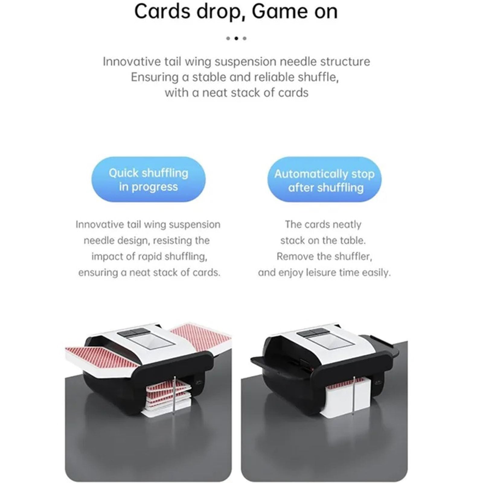 Macchina di mescolamento automatica ricaricabile della carta dello Shuffler della carta elettrica di durevolezza 2000MHA per il viaggio e il tempo libero Shuffler di attività