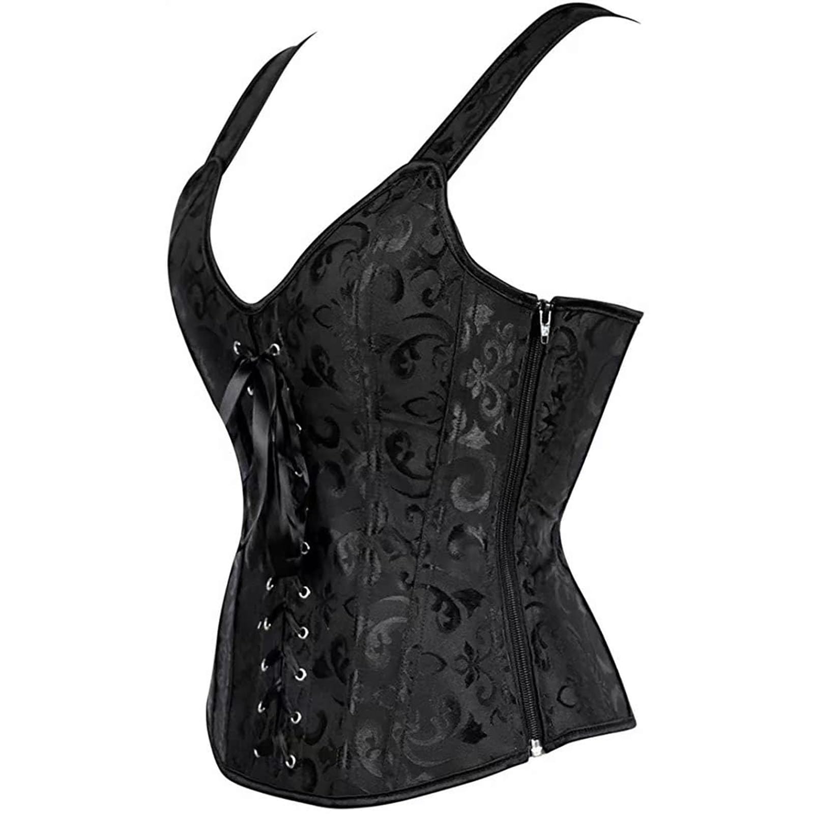 Generico Corsetto Donna Elegante,Body Con Cerniera Laterale E Cinturino Indumento Intimo Stile Corsetto Per Modellare La Figura Corsetto Aderente
