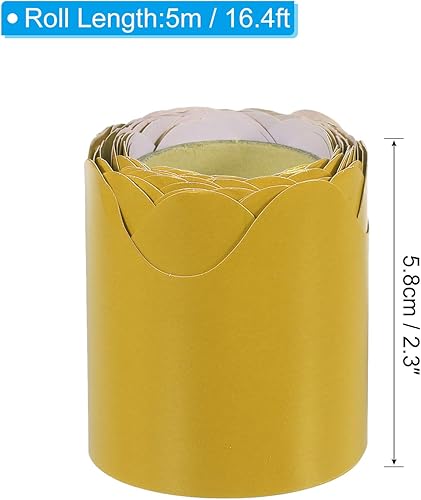 Miniatura 8 de PATIKIL Borde de tablero de anuncios de 2.3 pulgadas x 16.4 pies, tiras festoneadas para decoración de pared para taquilla, aula, póster de corcho,