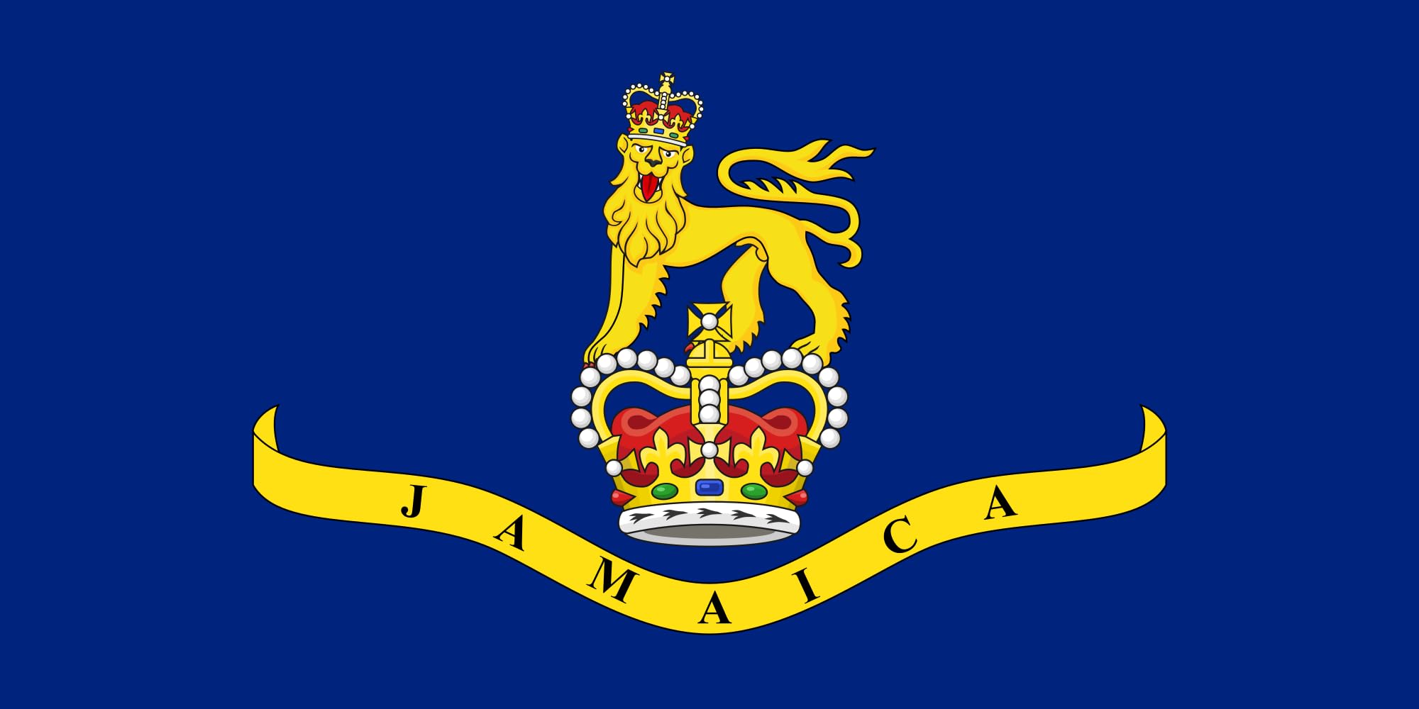 Drapeau XL Jamaïque Gouverneur Général pavillon paysage horizontal extérieur résistant