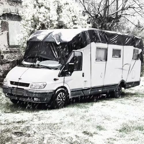Fundas para RV, Tela Oxford 210D, Impermeable Funda Plegable para Caravana, Funda para Remolque Resistente A La Lluvia Y La Nieve, Plegable Y Almacenamiento,Schwarz,6.5x3m/21.3x9.8ft