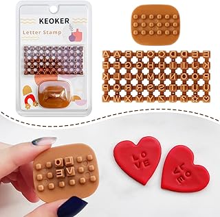 Keoker Letter Stamps for Clay - Pottery Stamps for Clay with Double Small Alphabet, Also Used as Cookie Stamps Letters & Clay Letter Stamps