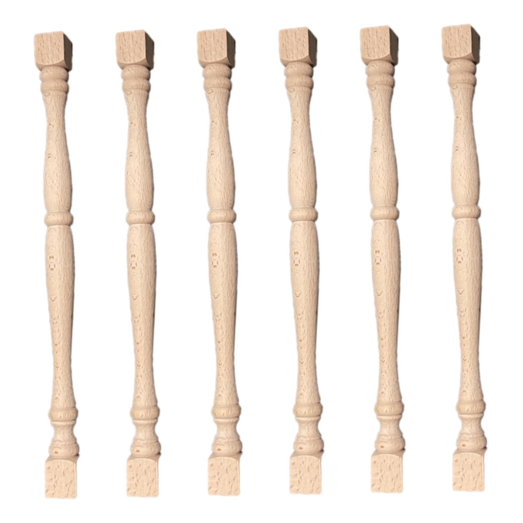 Husillos de madera, husillos de madera, 6 piezas de 13x1 pulgadas, balaustre sin terminar para bricolaje, para escaleras, pasamanos, carpintería, muebles