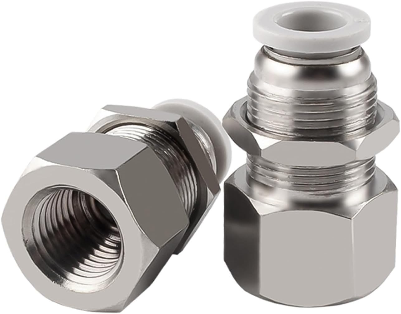 PMF Pneumatic Quick Connector, 1/8 1/4 3/8 1/2 Female Threaded Bulkhead Joint, 4 6 8 10 12 mm Air Pipe Hose Fixed Fitting(PMF12-02)