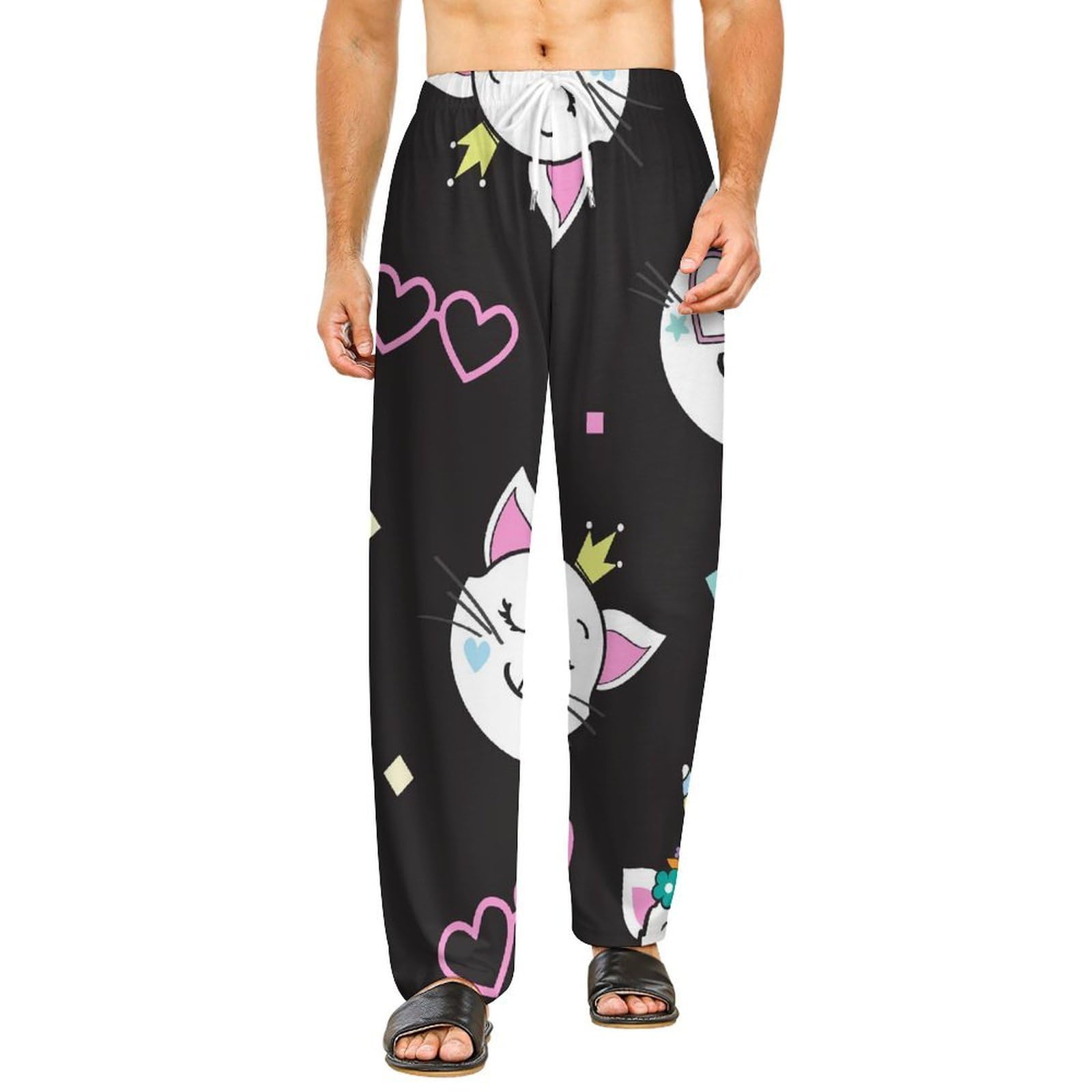 Vêtements de nuit femme bas pyjama long chat licorne taille S - 8