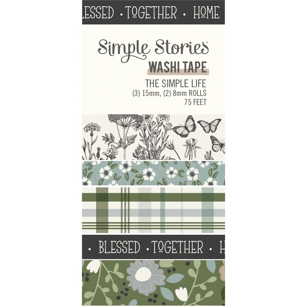 Simple Stories The Simple Life Washi Tape 5/Pkg-