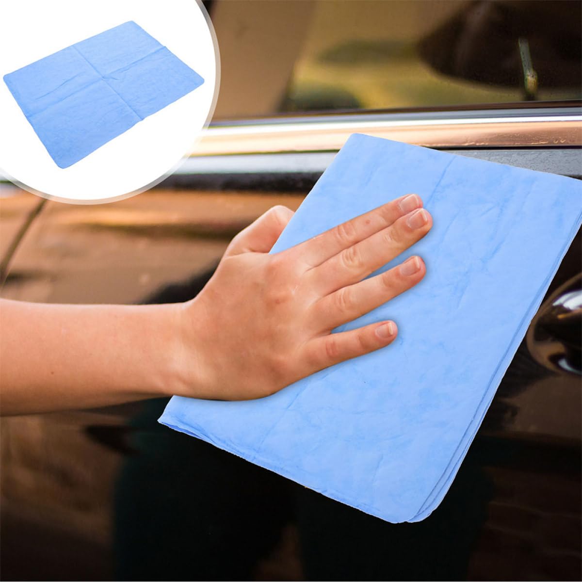 2 Pezzi Panni in Finta Pelle di Daino Sintetico Grandi Super Assorbenti per Asciugare Auto, Lavaggio e Pulizia Vetri, Asciugamani Riutilizzabili per Cura Auto e Dettagli