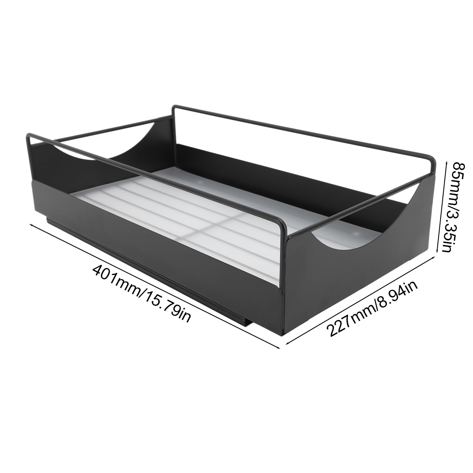 Ejoyous Teleskopschublade, Ausziehbare Schublade Organizer Küche Kohlenstoffstahl Küchenschrank auszug Küchenschublade mit Nano Klebebänder für Schrank (Mittlere Größe)