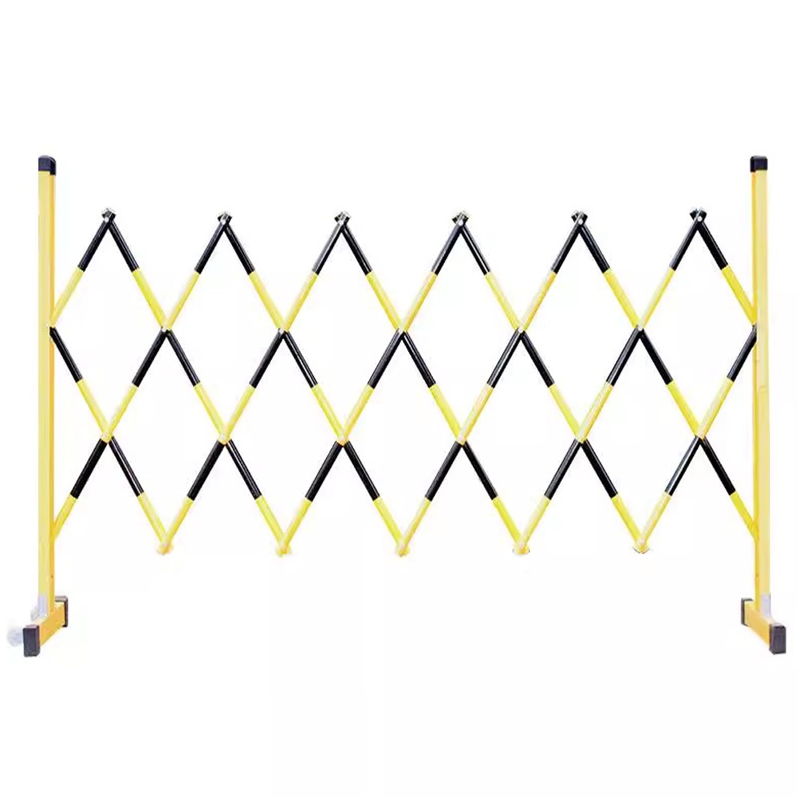 LWJSOCP Expandable Retractable Traffic Barrier - Metal Safety Fence, Mobile Barricade for Pool, Driveway, and Traffic Control (Black, Size: 1.2x4m)