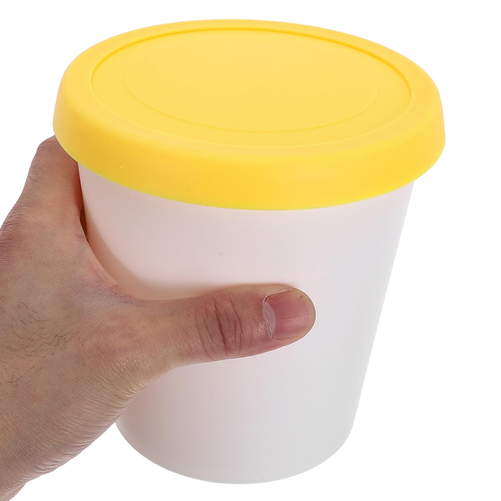 Set da 4 Contenitori per Gelato da 1l in Silicone e Pp con Coperchio, Riutilizzabili, Sicuri per Freezer e Facili da Pulire, per Conservare Gelato Fatto in Casa