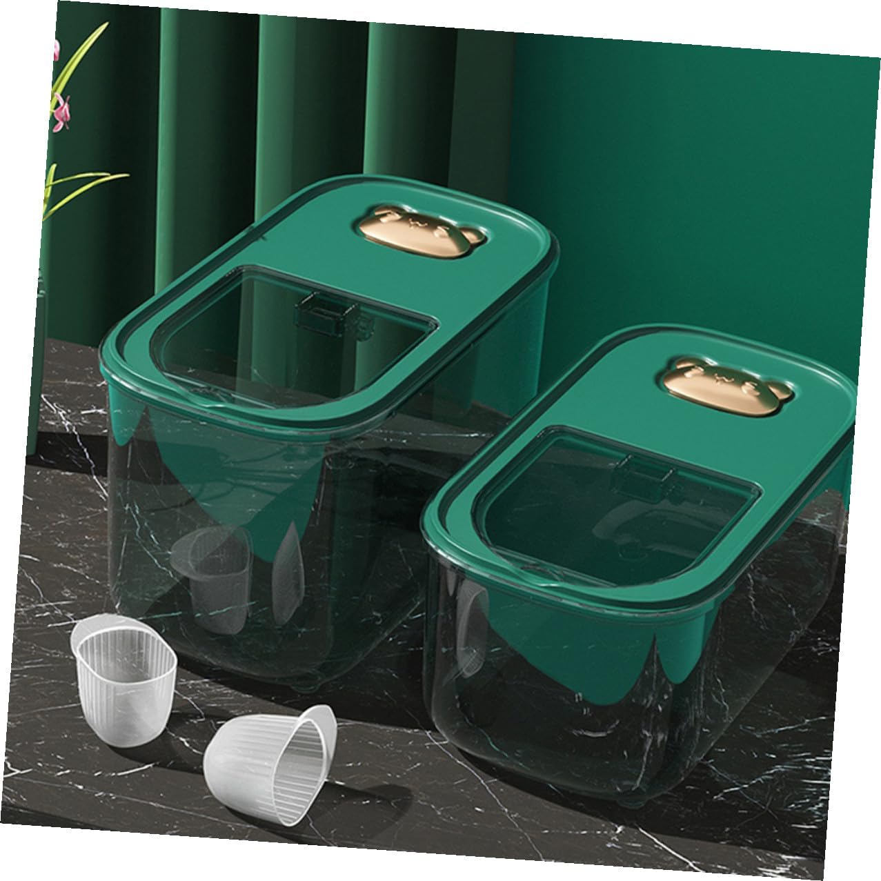 Multi-function Sealing Rice Bucket 10lb Plastic Grains Storage Box Thickened Airtight Moisture-proof Rice Container for Kitchen Pantry