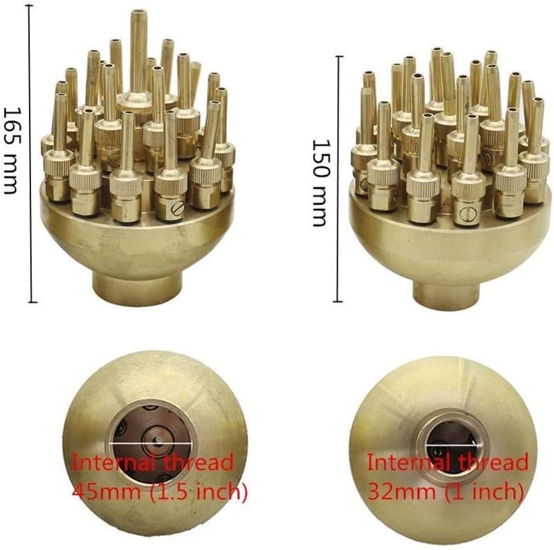 Gardening Watering System Tools 1"/1.5" Three-layer Flower With Valve Garden Landscape Pond Sprinkler 1Pc Brass Adjustable Scattering Fireworks Fountain Nozzle (Color : 1.5 inch)