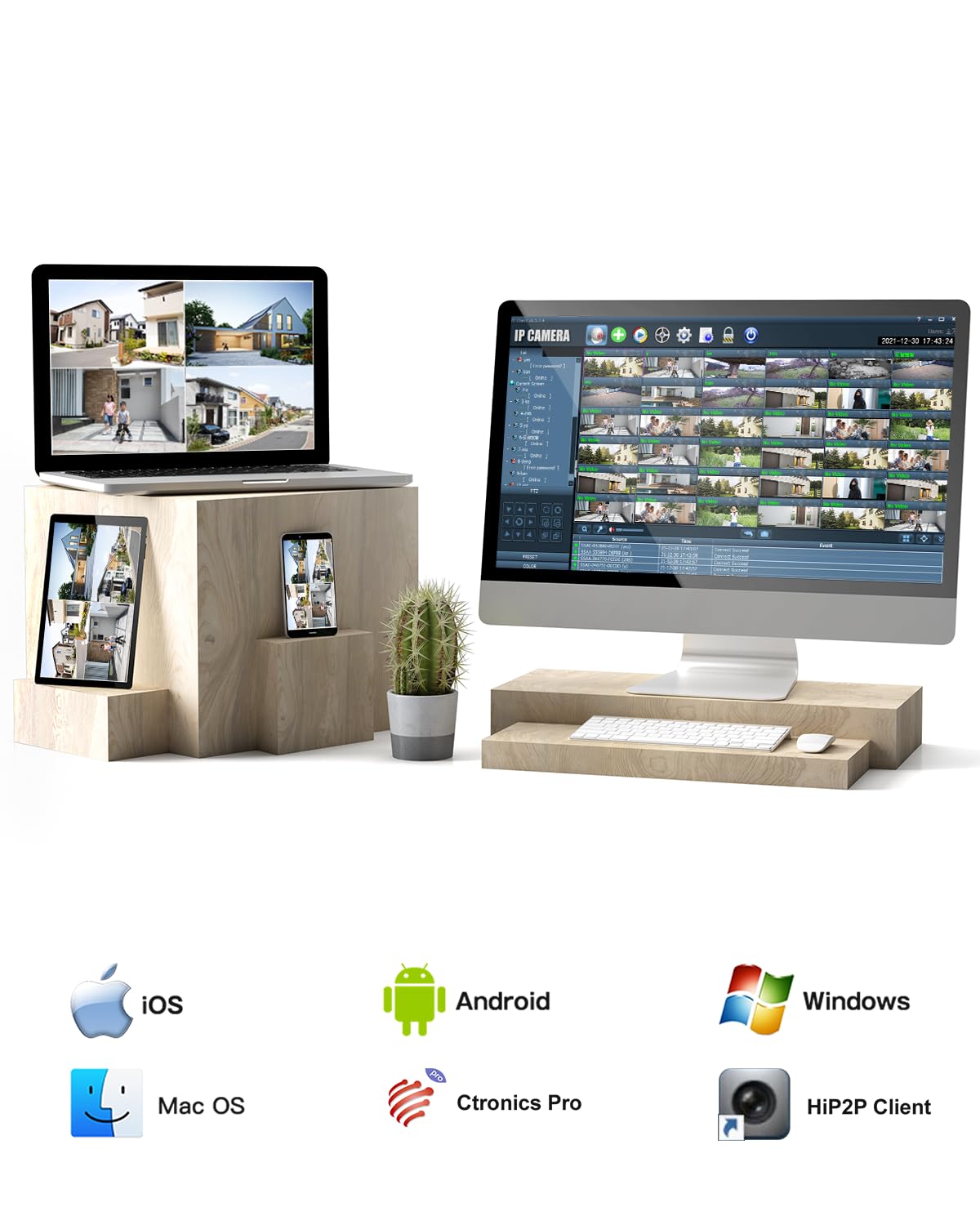 Ctronics 2.5K 4G Telecamera Interno con SIM, Auto Tracking