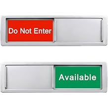 Do Not Enter Available Door Sign for Home Office Restroom Conference Hotels Hospital, Vacant Occupied Slider Door Indicator Tells Whether Room Vacant or In Use, 7 x 2 - Silver