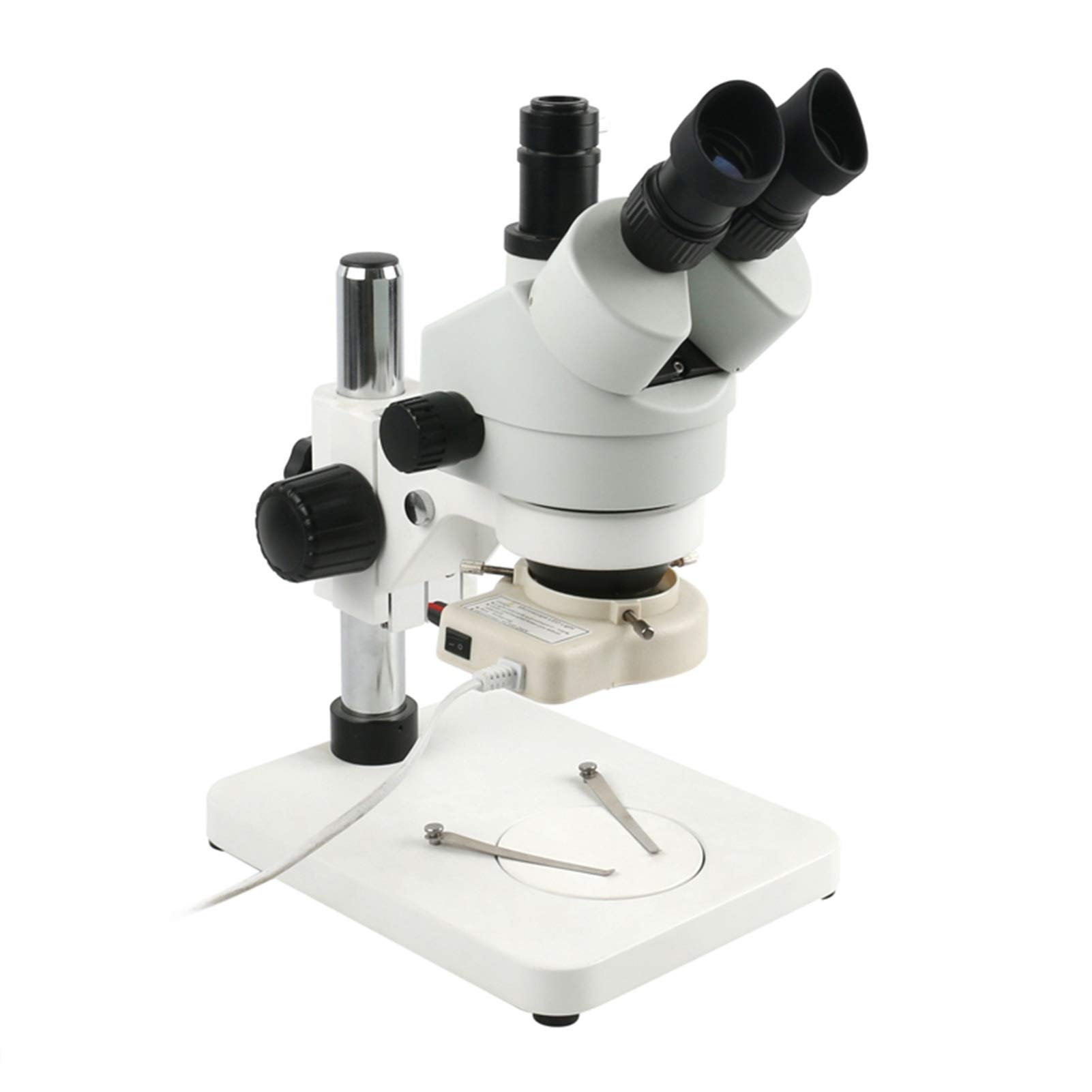 LNHHG Industrial Microscope，Trinocular Stereo Magnification Continuous Zoom 7X - 45X For Lab Phone PCB Repair Soldering(B)