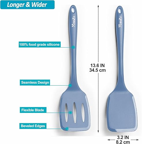 Miniatura 2 de Juego de espátulas de silicona resistentes al calor de 600F, espátulas de cocina de 13.6 pulgadas para utensilios de cocina antiadherentes,