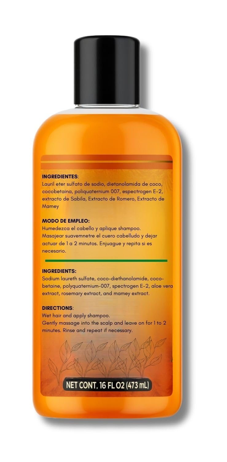 Revitalizing Mamey, Aloe Vera & Rosemary(Sábila y Romero) Shampoo – 16.9 fl oz (500 ml) – Herbal Daily Cleanser for Hydration & Shine – Nourishing Formula for Stronger-Looking Hair, Viral. - Image 6