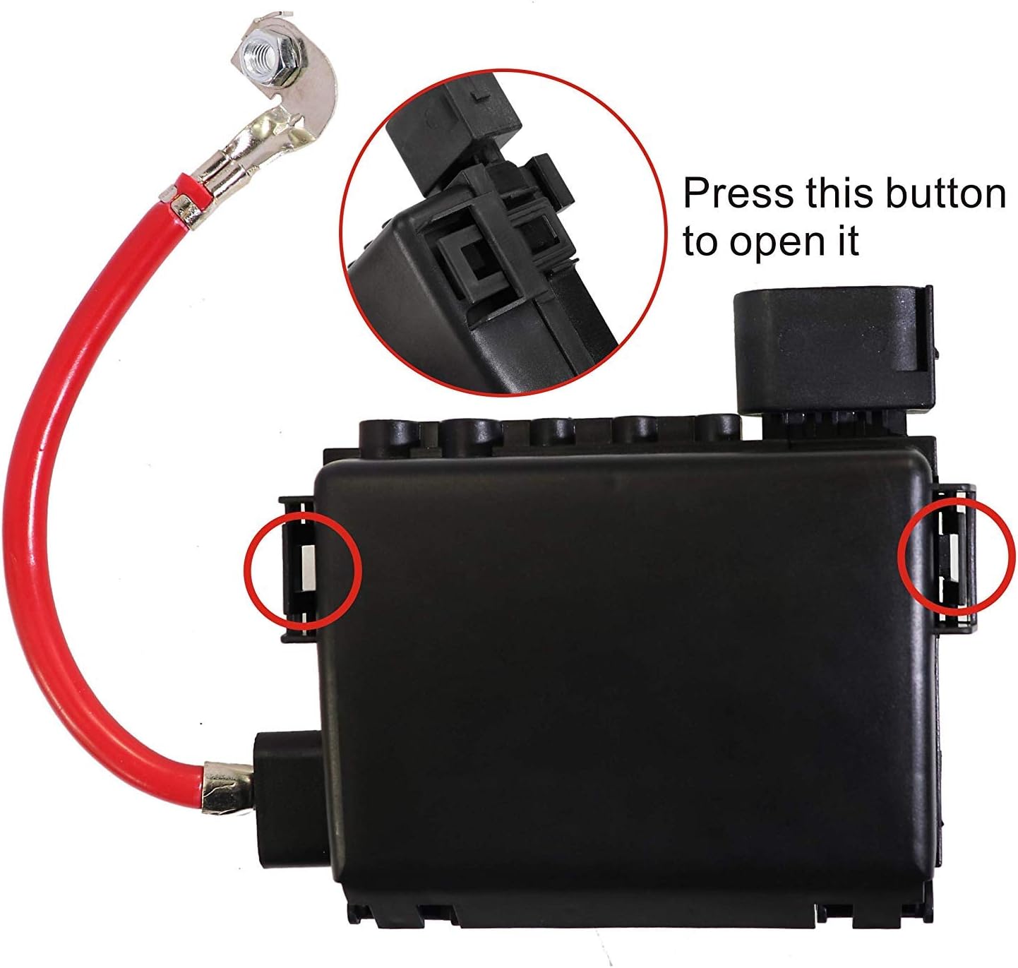 Battery Fuse Box Block Terminal 1J0937550 with 9pcs fuses Compatible with 99-04 VW Beetle Jetta Bora Golf MK4