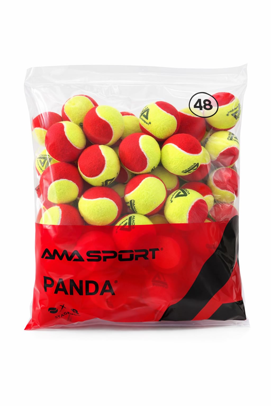 Pelotas de tenis infantiles rojas, 48 unidades