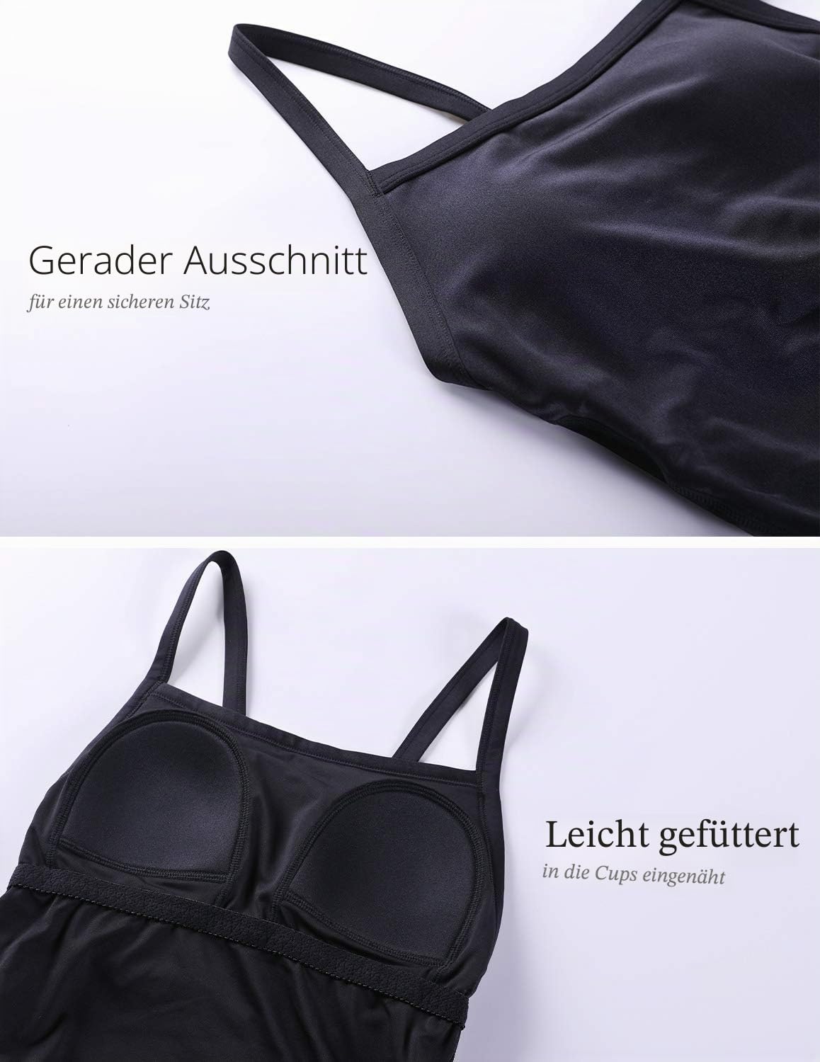 SYROKAN Damen Sport Badeanzug One Piece Trainings Profi Einteiler Bademode mit Cups