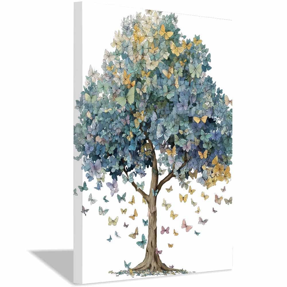 HOQIU Tree Wall Art Four Seasons Magics Tree artwork, home canvas prints, for Bathroom Living Room Bedroom(Multicolor)-60x80cm Framed