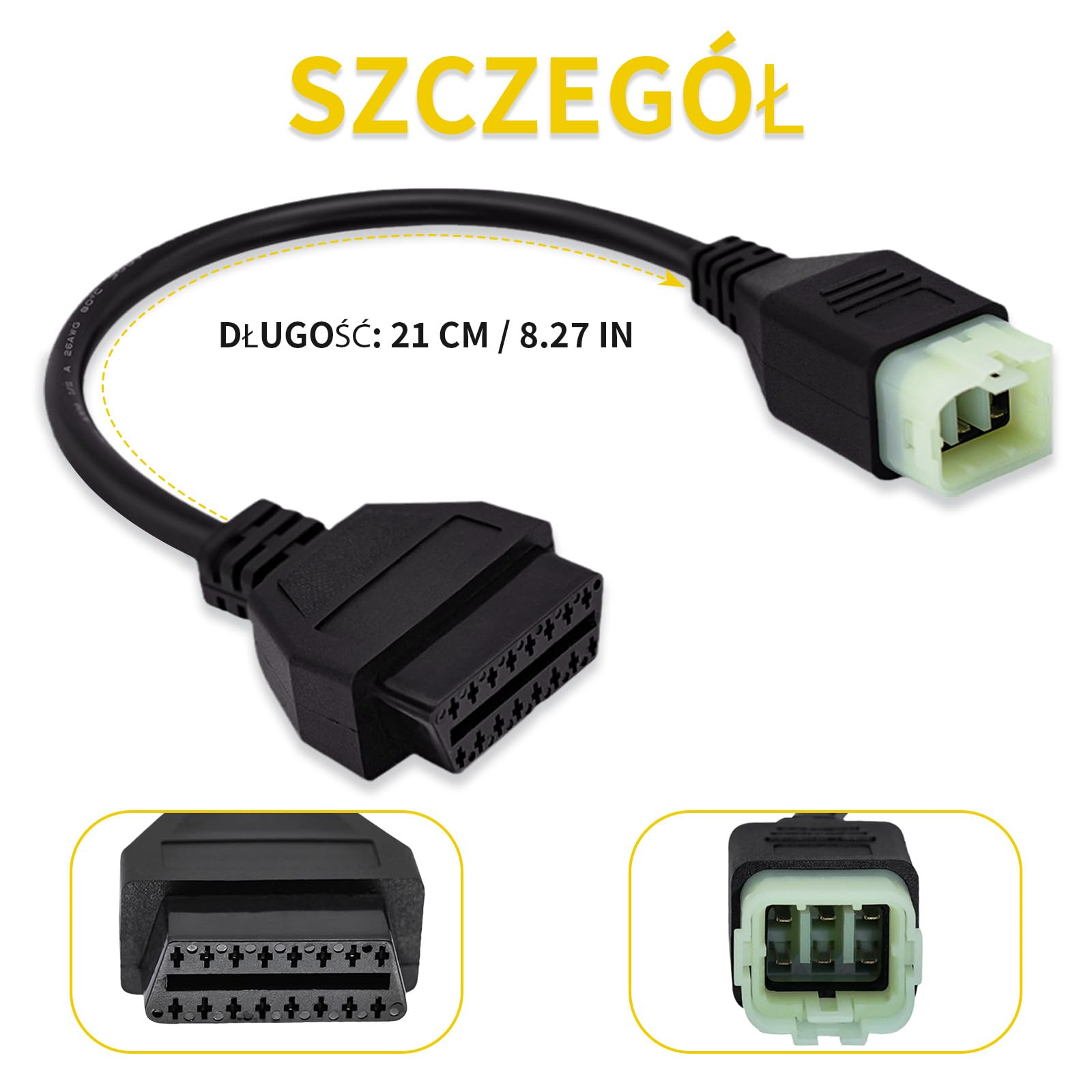 Adattatore OBD2 adattabile per KTM 6Pin a 16Pin cavo diagnostico per motocicli, adattabile per KTM Duke 125/200/690/990LC8/1190 RC8 RC8 ECU motocicletta, lavora con ELM327 Obdii Code Reader/Scanner