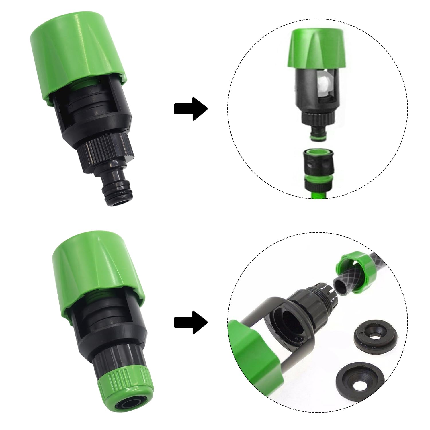 Lot de 2 raccords pour robinet de cuisine, robinet d'évier, raccord de robinet d'irrigation de jardin, adaptateur de tuyau d'évier