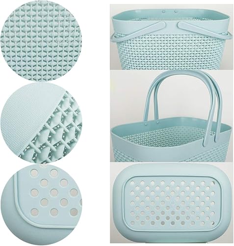 Miniatura 4 de UUJOLY Organizador de plástico con asas, organizador de almacenamiento para baño y cocina (azul)