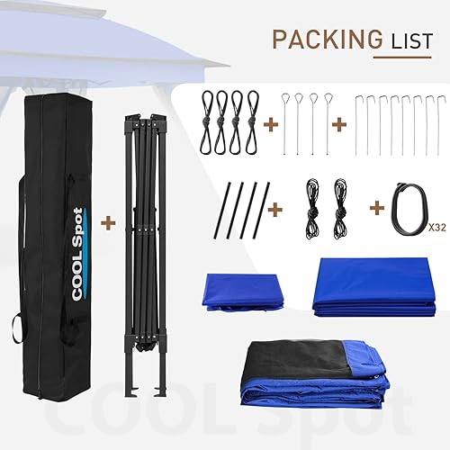 Miniatura 7 de Cool Spot - Carpa de campaña instantánea emergente de 11 x 11 pies, con mosquitera, refugio para exteriores con 121 pies cuadrados de sombra por