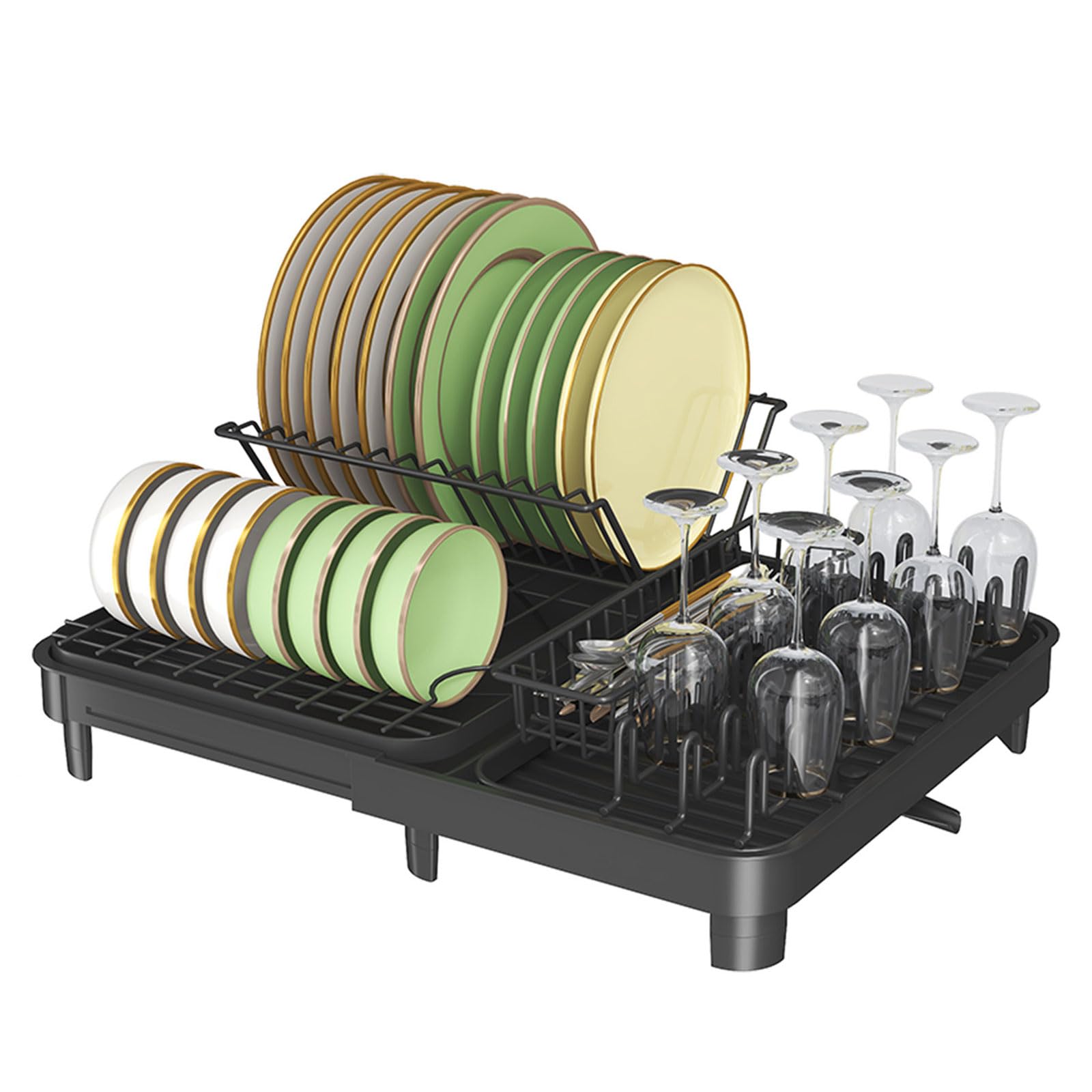 Kalttoy Practical Drainer Space Efficient Drying Rack for Dishes Spoons and Forks Space Saving Storage Tableware Organiser Drying Rack