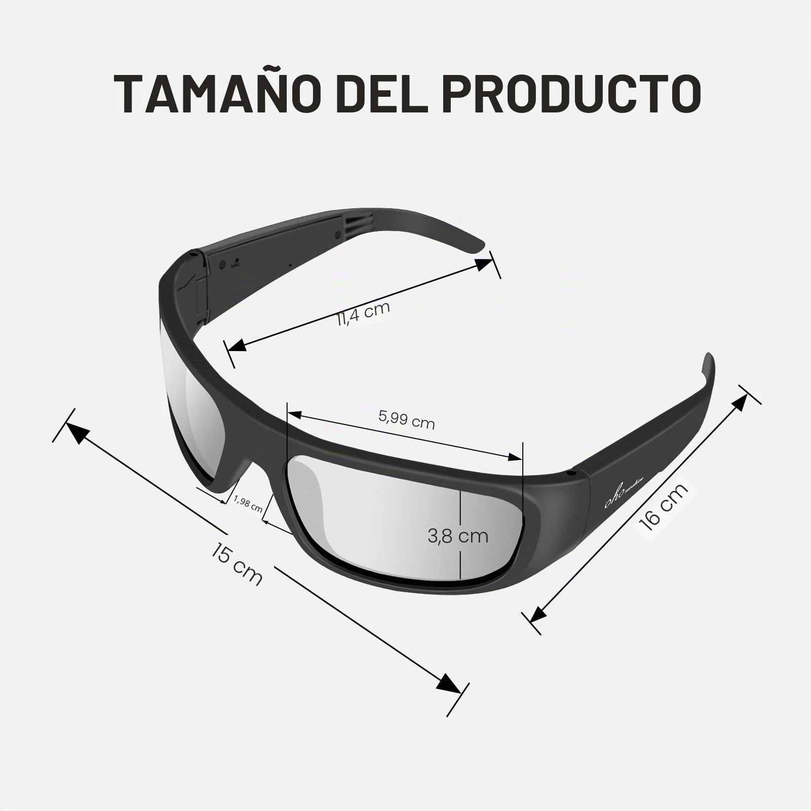 OhO Smart Glasses,Polarized Glasses with Bluetooth Speaker,Athletic/Outdoor UV Protection and Voice Control,Unisex