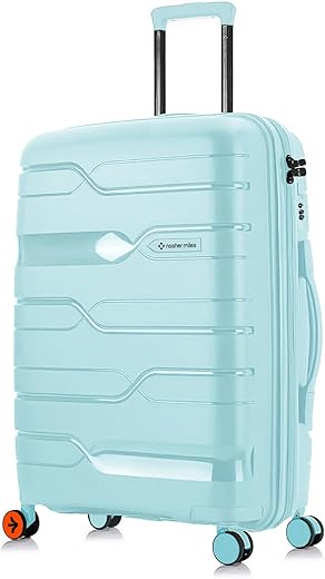 Nasher Miles Paris Hard-Sided Polypropylene Double Spinner Check-in Luggage 28 inch | 75cm | 8 Wheels Large Trolley Bag for Travel | Suitcase (Pastel Green)