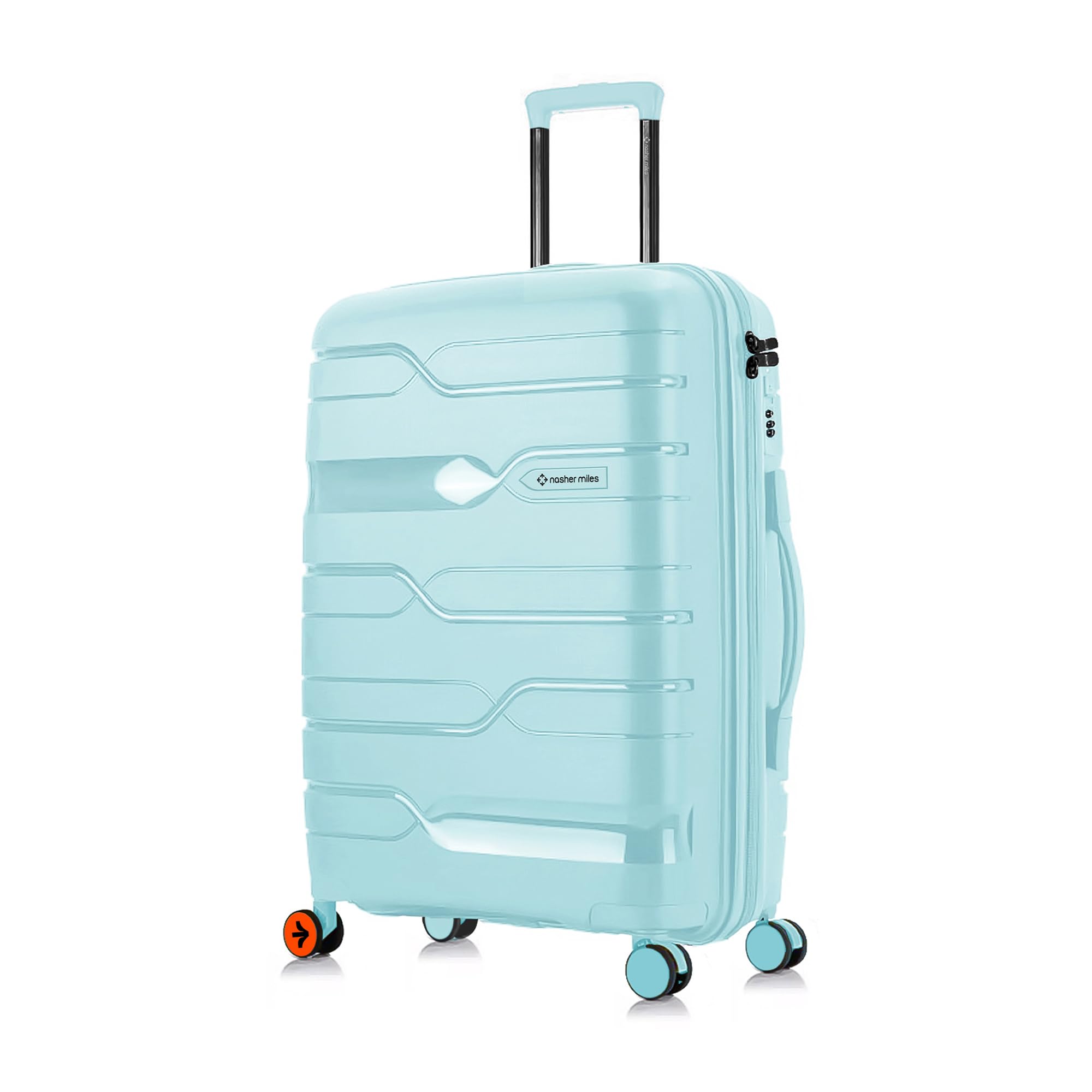 Paris Hard-Sided Polypropylene Double Spinner Check-in Luggage 28 inch | 75cm | 8 Wheels Large Trolley Bag for Travel | Suitcase (Pastel Green)