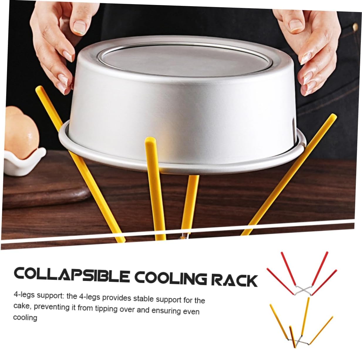 Stainless Steel Cake Cooling Rack with Collapsible Legs 2pcs