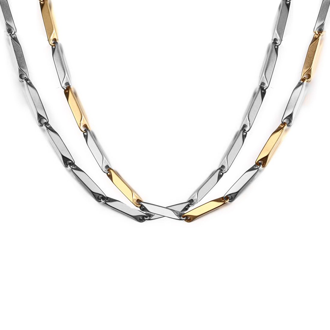 Nakabh Stainless Steel Chain for Men and Boys (Combo Golden Silver+Silver) (B072PT3CY3) Amazon Price History, Amazon Price Tracker