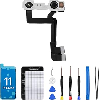 for iPhone 11 Pro Max Front Camera Replacement Cable Connector OEM | Face Front 12MP Camera Part Connector Facing Lens Module Light Receiver Transmitter Repair Fix Tools Kit A2161 A2218 A2220