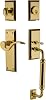 Nostalgic Warehouse New York Plate C Grip Entry Set Manor Lever in Polished Brass
