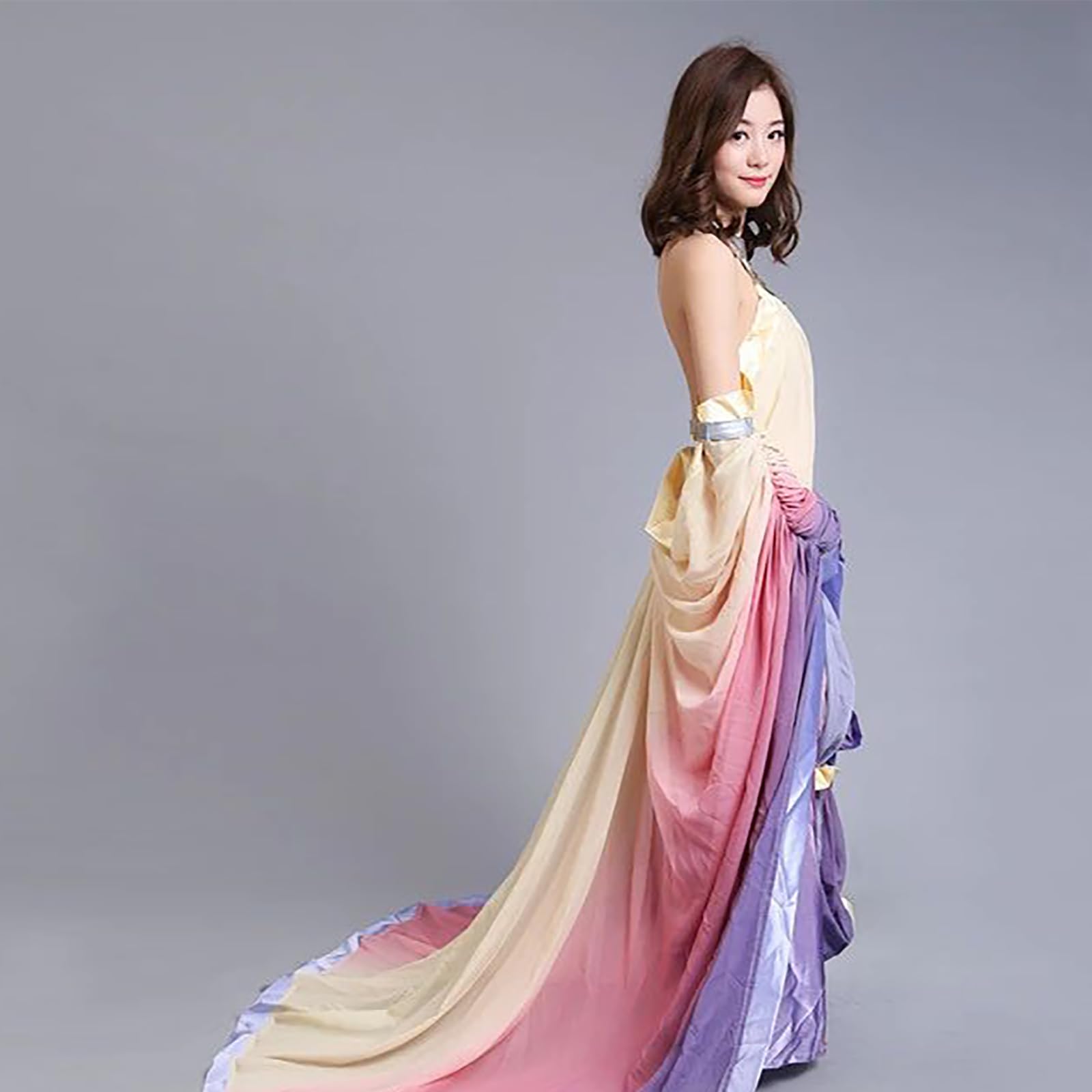Women Padme Costume Padm Amidala Pink & Purple Gown Dress Halloween Carnival Space Themed Party Queen Outfit XL - BigaMart Women Padme Costume Padm Amidala Pink & Purple Gown Dress Halloween Carnival Space Themed Party Queen Outfit XL - BigaMart