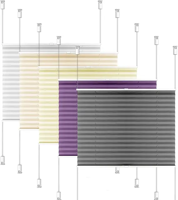 Persianas Plisadas S SIENOC Estor - Instalación Rápida Sin Agujeros (Blanco, 80x220 cm)