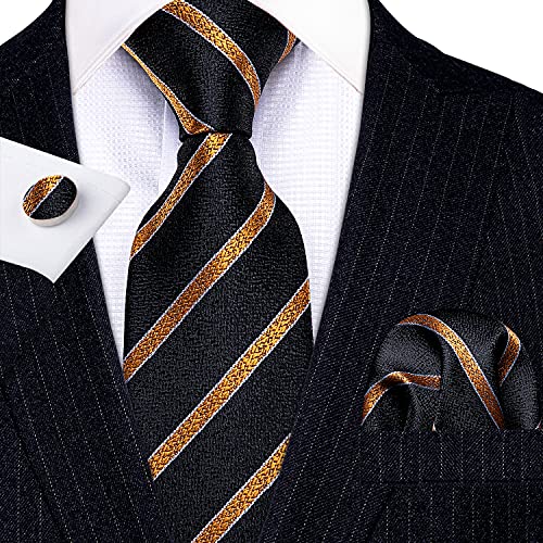Image of Barry.Wang Men Tie Classic Silk Gift Necktie With Tie Clip Jacquard Woven Neck Ties 6PCS Formal Wedding
