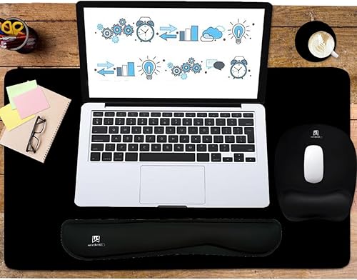 Miniatura 6 de Reposamuñecas para teclado y mouse para computadora, soporte de muñeca 4 en 1 de espuma viscoelástica para teclado de escritorio, cojín ergonómico