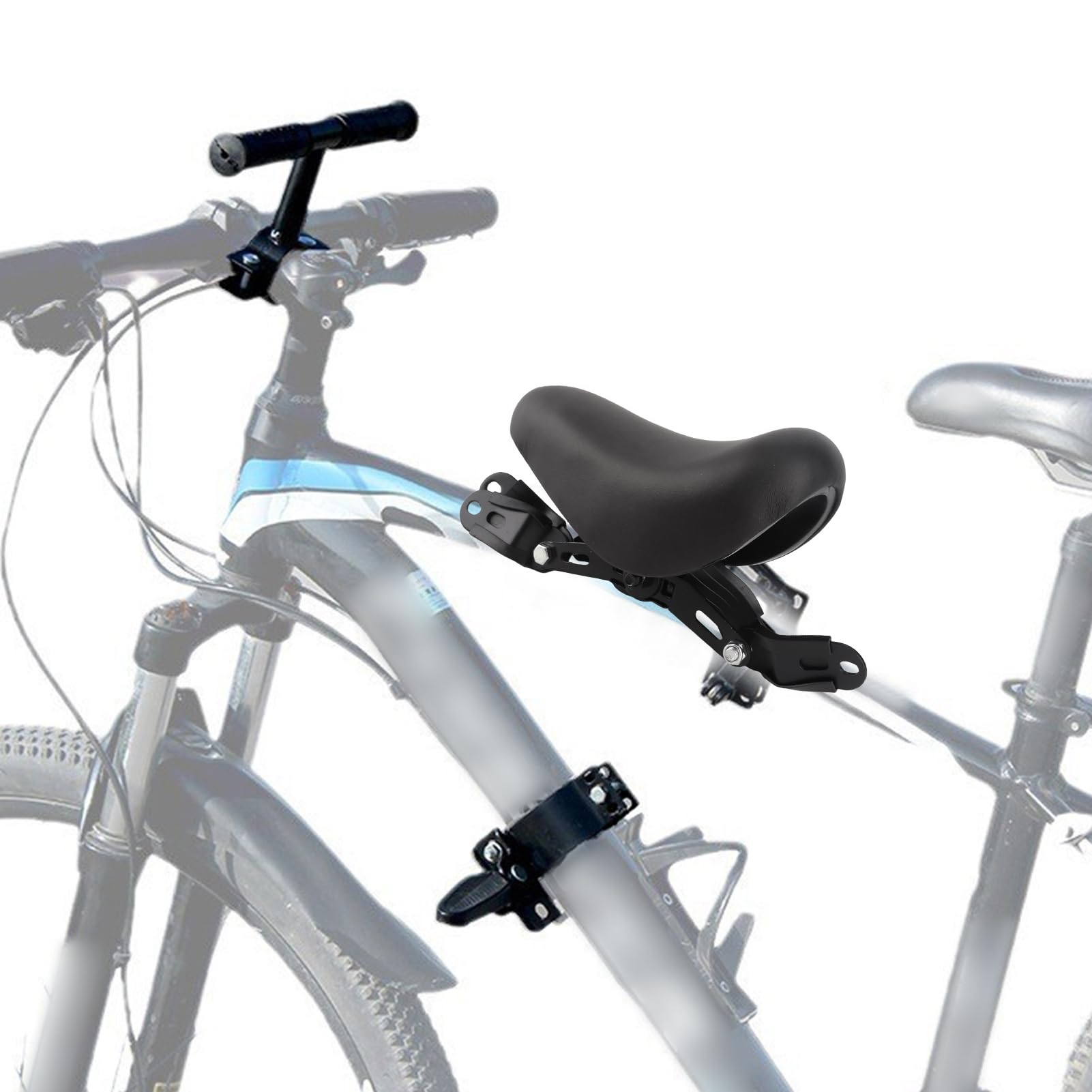 Montowane z Przodu Siodełko do Roweru dla Dzieci z regulowaną kierownicą i Pedałami do Zabawy na świeżym Powietrzu, Uprawiania Hobby Rowerowego dla Rodzin Żelazko 1 Zestaw